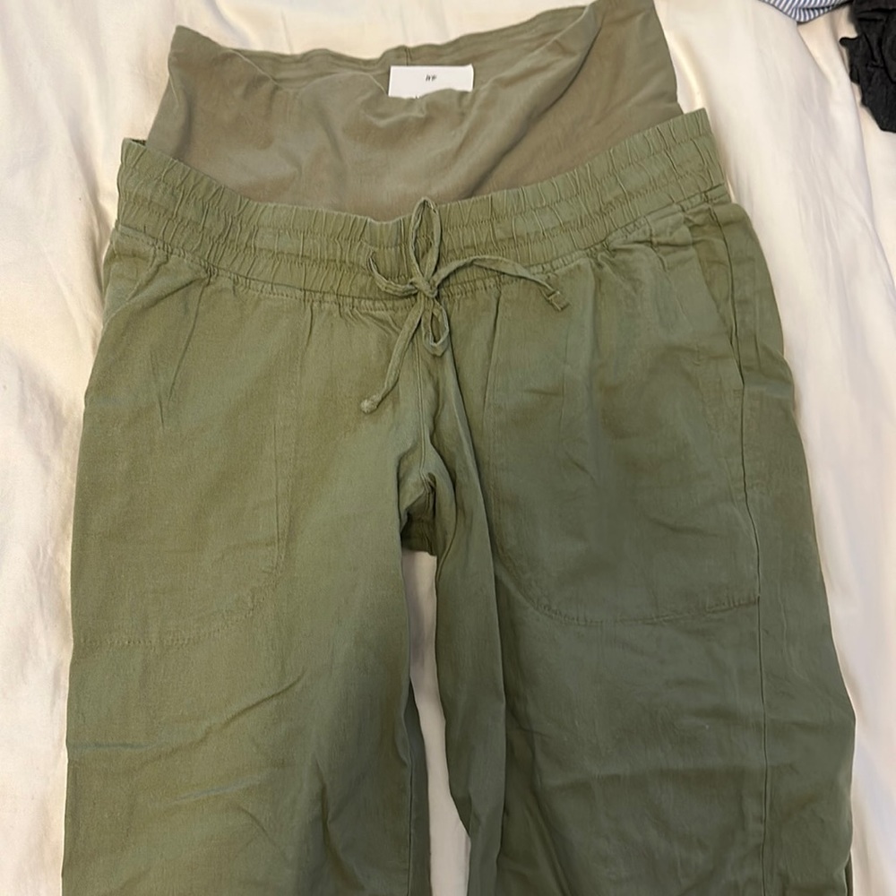 NWT H&M maternity linen cropped pants